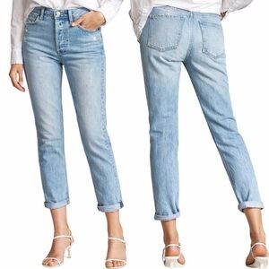 Denim Forum The Ex Boyfriend Jeans 26 Light Wash Distressed